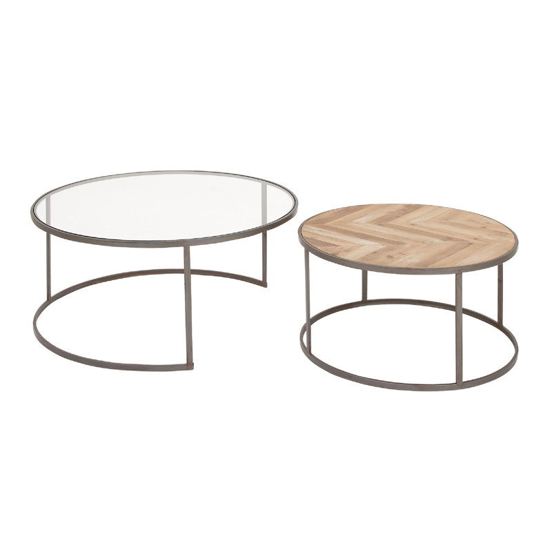 Orkney Glass Top Nesting Coffee Table