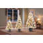 3-Piece Pre-Lit Flocked Potted Artificial Christmas Tree Set, 3 ft 4 ft and 5 ft, 300 Warm White LED Lights, 560 Branch Tips and 3 Light Modes