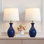 Ensemble de 2 lampes de table en céramique 19 po pour table de chevet, chambre à coucher, salon et interrupteur à bascule 19 po