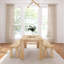 Linzy 6-Person Pine Solid Wood Dining Set-297788044