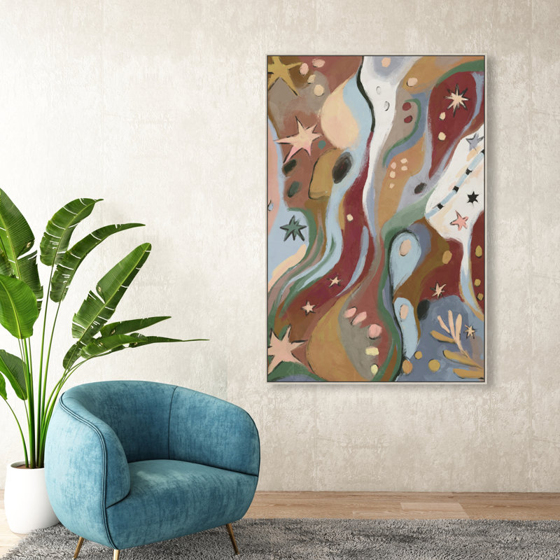 Modern Folk II Print by Oliver Gal, 37"H x 25"W, Silver Floater Frame