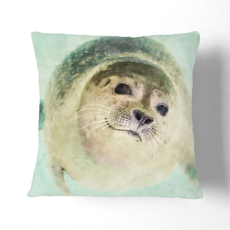 Seal Scatter Cushion, 55cm H x 55cm W x 20cm D, Black
