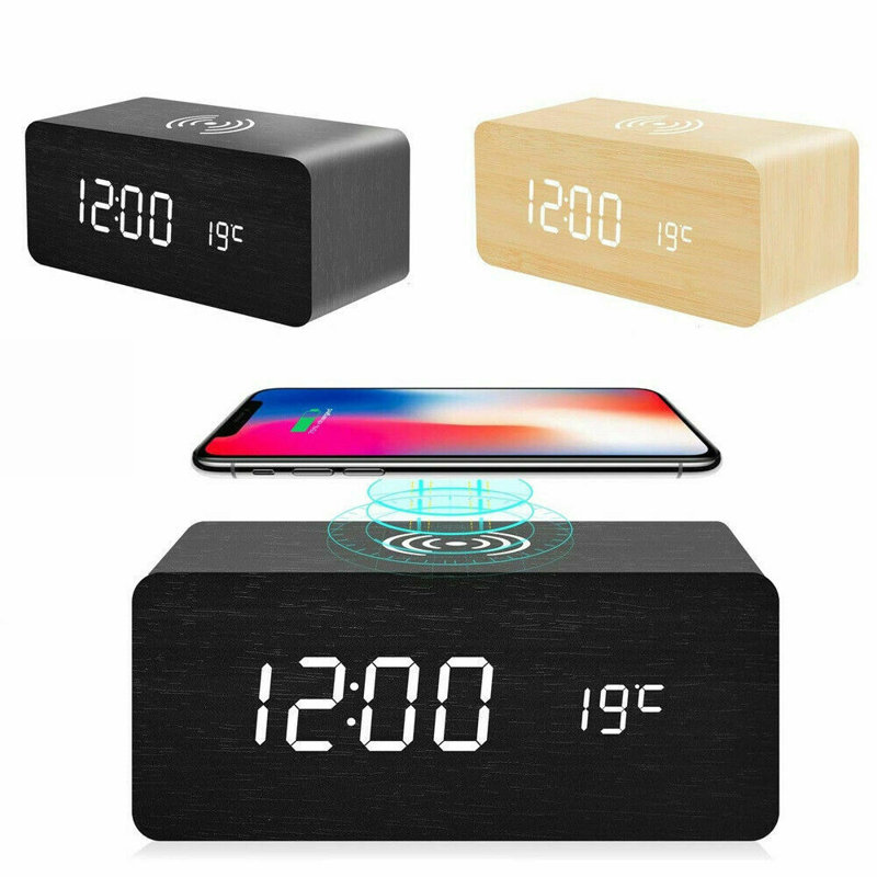 Réveille-matin numérique à alarme électrique noir / blanc