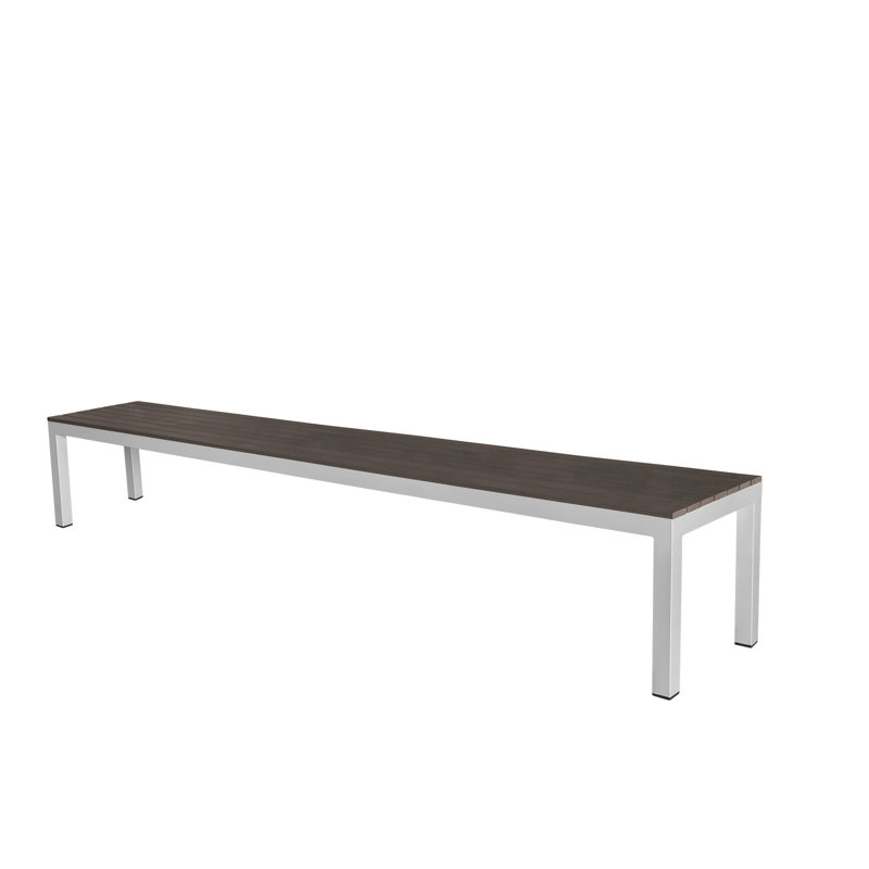 Banc de pique-nique en aluminium Vienna Backless, H 18 po x l 120 po x P 19 po, Espresso