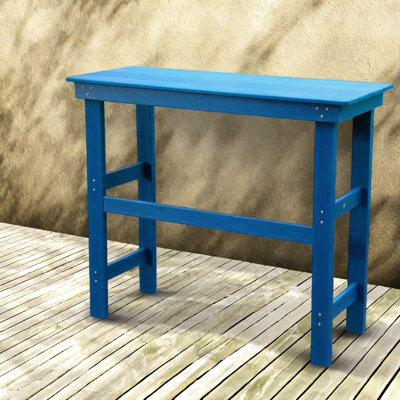 Durable Hdpe Patio Table, Navy Blue, Modern Outdoor Bar Dining For Gardens