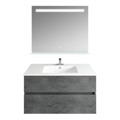 35.118'' Single Bathroom Vanity with Stone Top