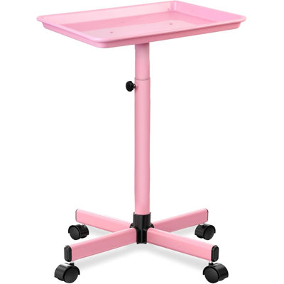 Plateau de salon, plateaux de coiffeuse sur roulettes, rose