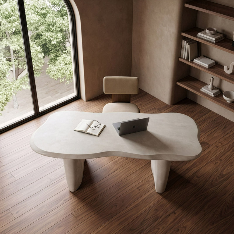Slone - Modern Beige Concrete Dining Table