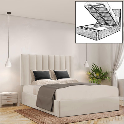 Besar Upholstered Ottoman Storage Bed