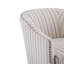 Fauteuil demi-tonneau rembourré à rayures