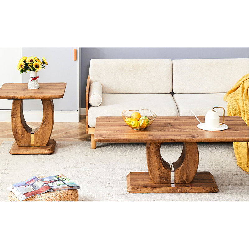 Paire de tables basses Ahlers - carrées et rectangulaires, pratiques et texturées