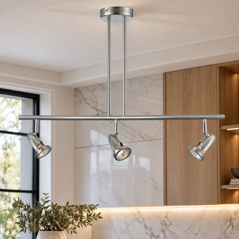 Bloxom 26.5 in. 3 -Light Track Kit with and, Brushed Nickel