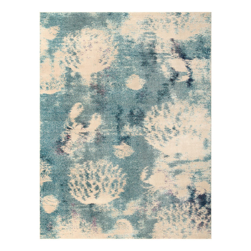 Tapis bleu clair Esposito, Rectangle 10 pi x 13 pi 1 po