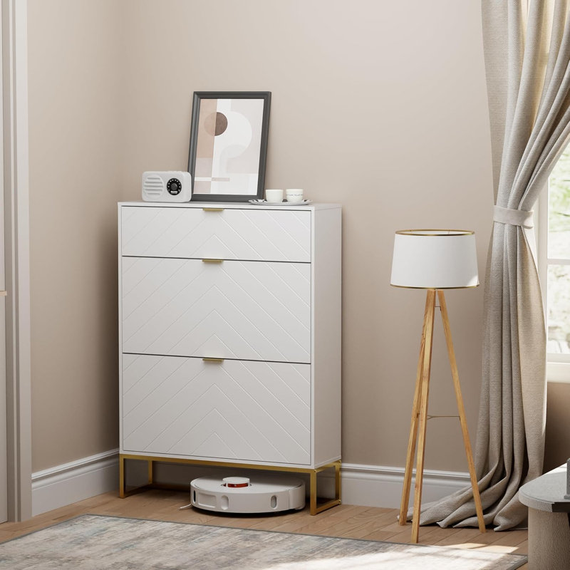 16 Pair Shoe Storage, White