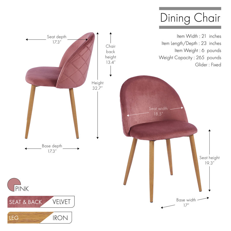 Kerstetter Upholstered Dining Chair, Pink