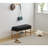 Black Linen Upholstered Living Room Sitting Bench With Metal Legs And Shelf For Bedroom, Entryway, Dining Bedroom Room, Use-1715260348