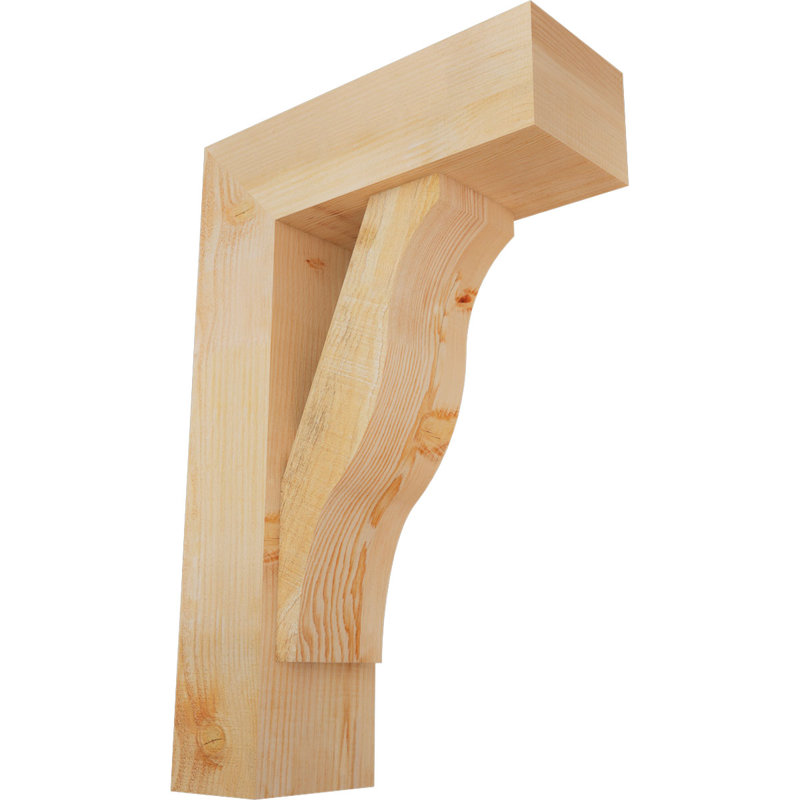 Funston Block Offset Brace Bracket, 34 x 22, 8"W Douglas Fir (Rough Sawn)