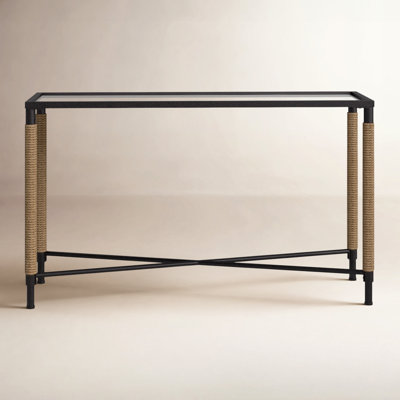 52'' Glass Top Console Table