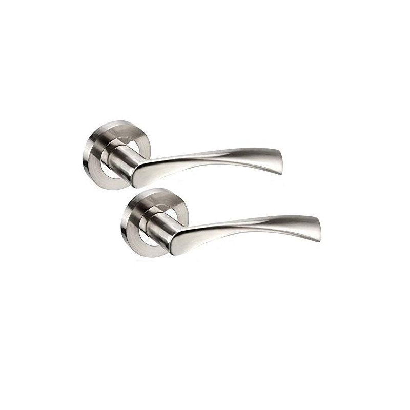 Golden Grace Cadenza Design Bathroom Door Handles in Polished Chrome Finish with 64mm Bathroom Lock Set