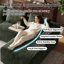 Chaise modulaire sans accoudoirs avec repose-pieds, siège profond avec ressorts ensachés, aucun assemblage requis, canapé modulaire à compression pour salon, vert-131507166