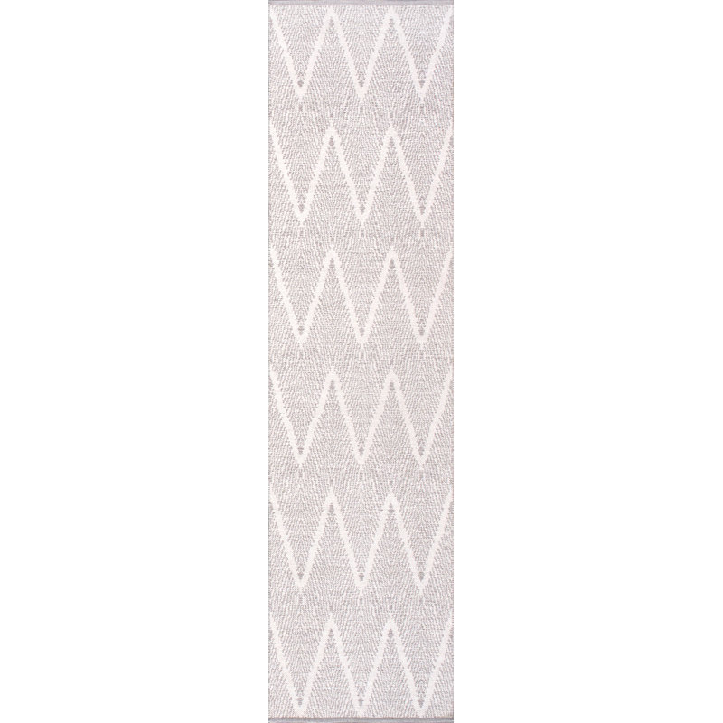 Simplicity Handwoven Cotton Gray/Ivory Runner, Runner 2'6" x 10'