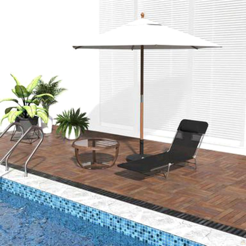 Méridiennes pliantes Lounger, Noir, Noir