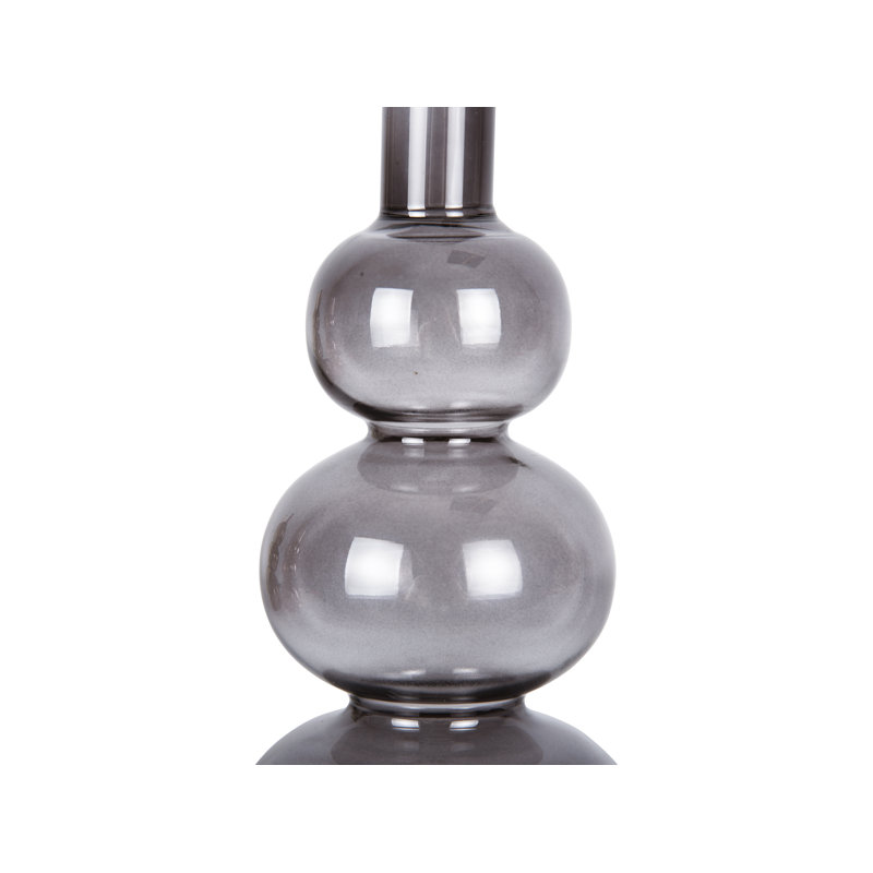 Glass Tabletop Candelabra, Black, 20cm H x 10cm W x 10cm D