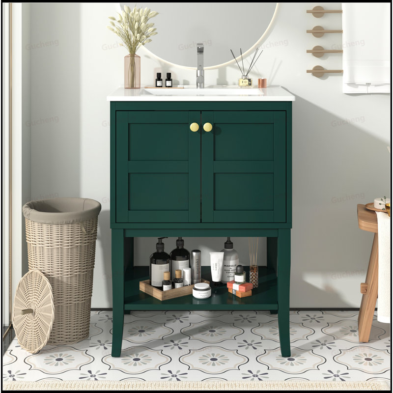 24Inch Bathroom Vanity With One Open Shelf