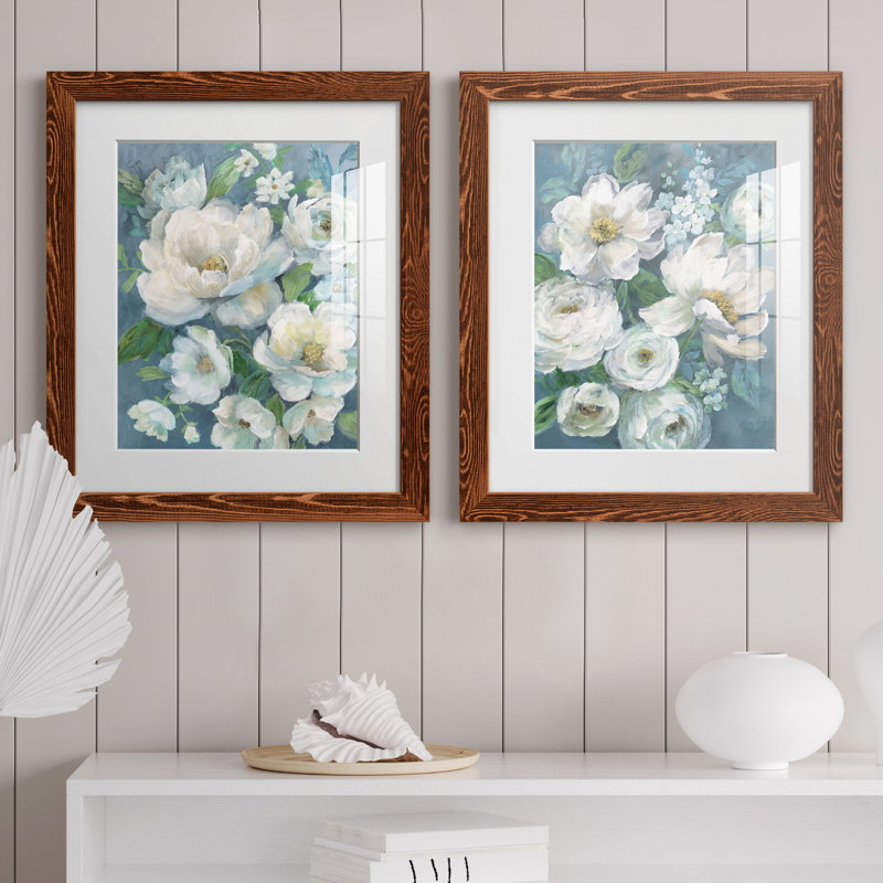 Cottage Radiance I - ensemble de 2 reproductions, H 24 po x l 36 po x P 1,5 po, Papier avec cadre érable, Blanc
