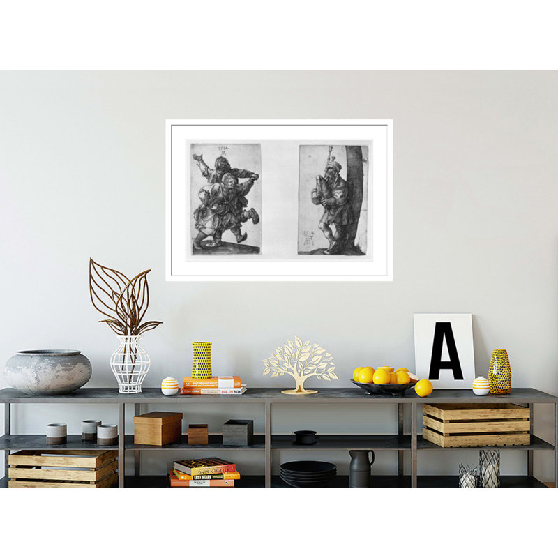 «Dancing Paisants and a Cornemuse» par Albrecht Dürer, impression giclée encadrée, H 29,48 po x l 41,5 po