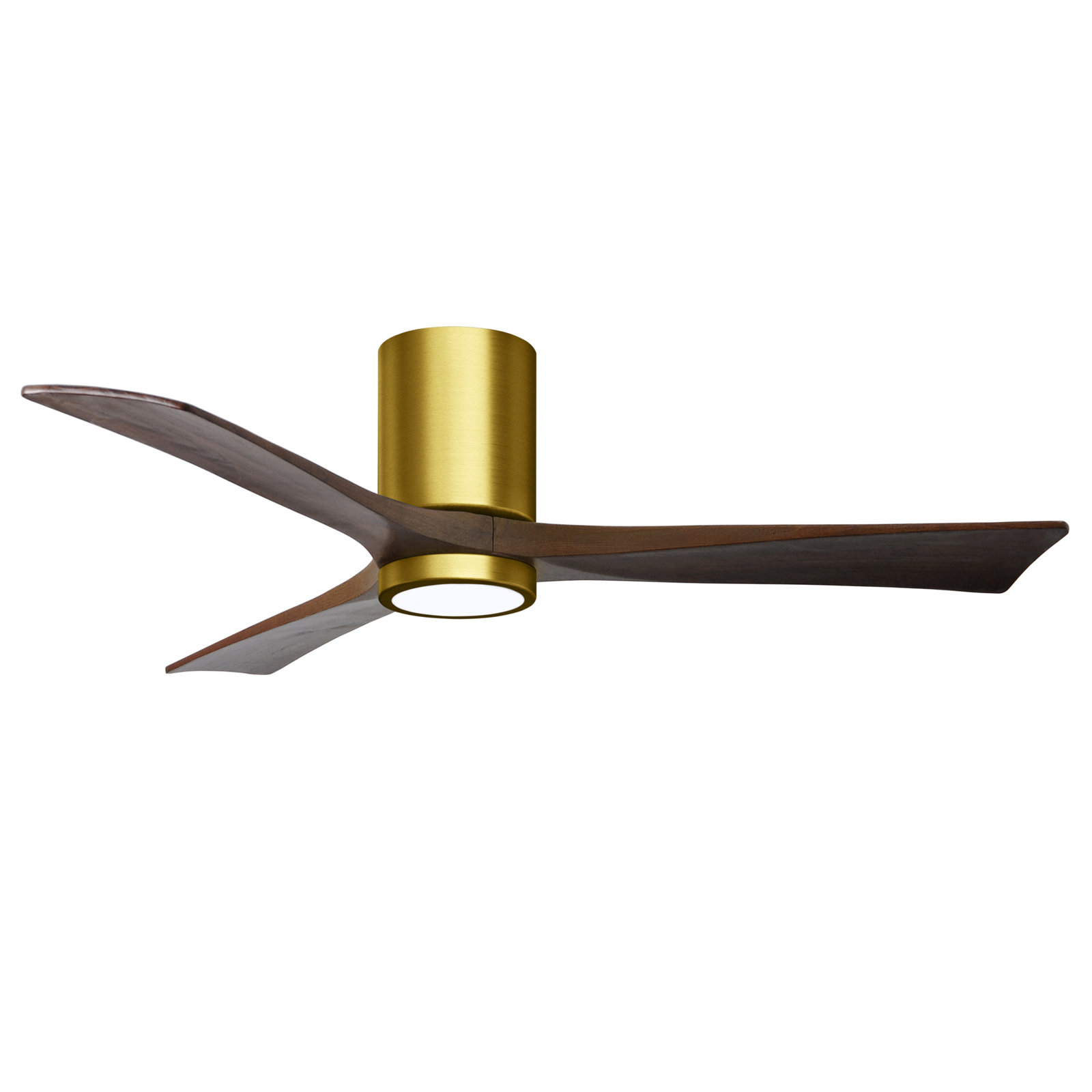Olivier Ceiling Fan with LED Light Kit, Brushed Brass, 52", Walnut