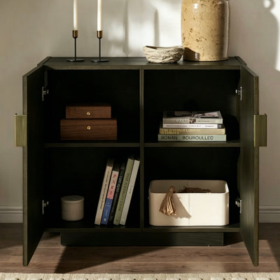 Solid Wood Entryway Storage Cabinet