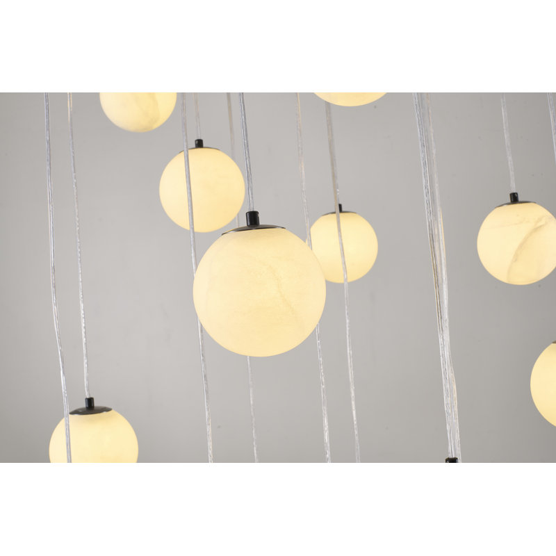 Lustre multicolore transitionnel 18 lumières , Noir mat