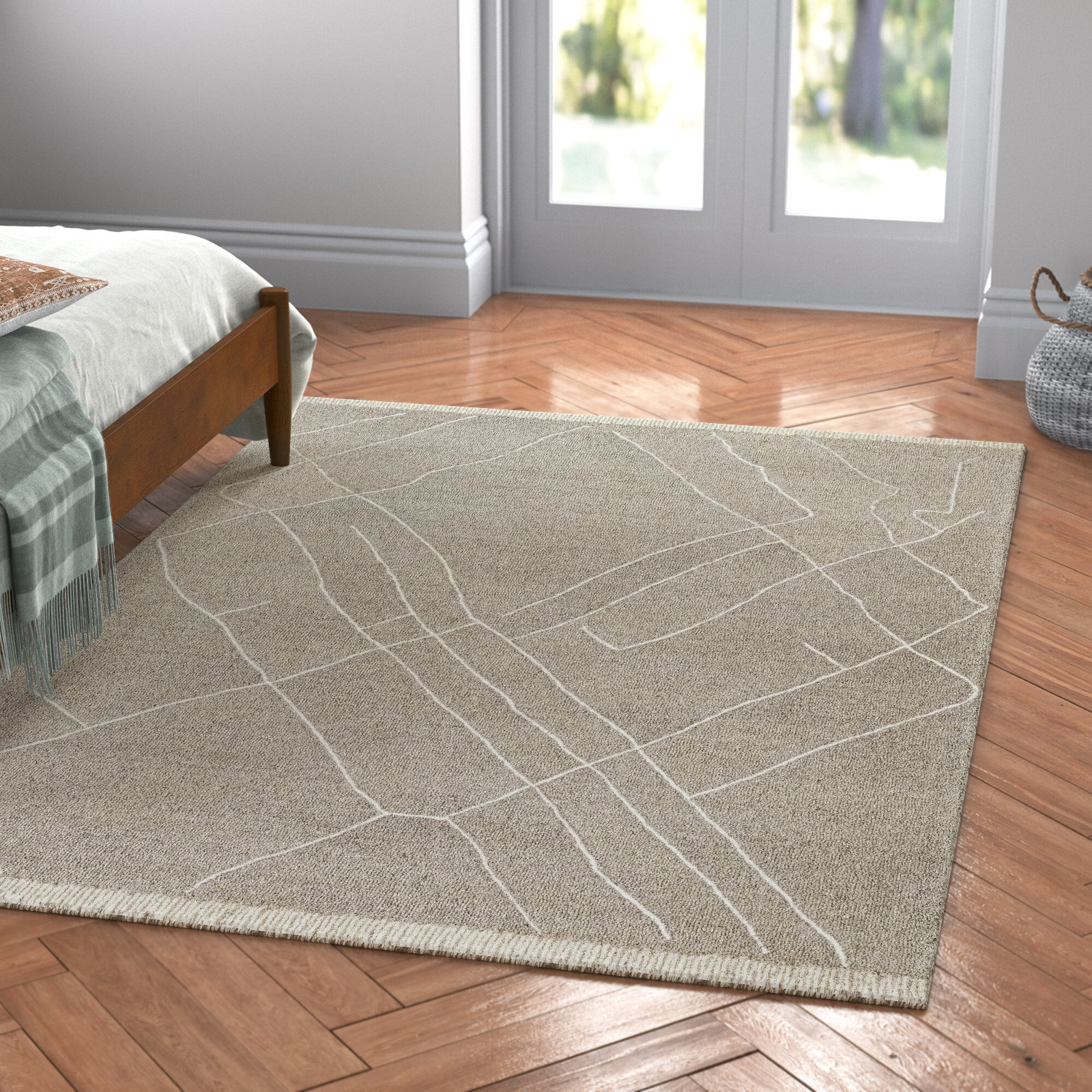 Peregrina Hand-Woven Geometric Rug, Rectangle 5' x 7'6"