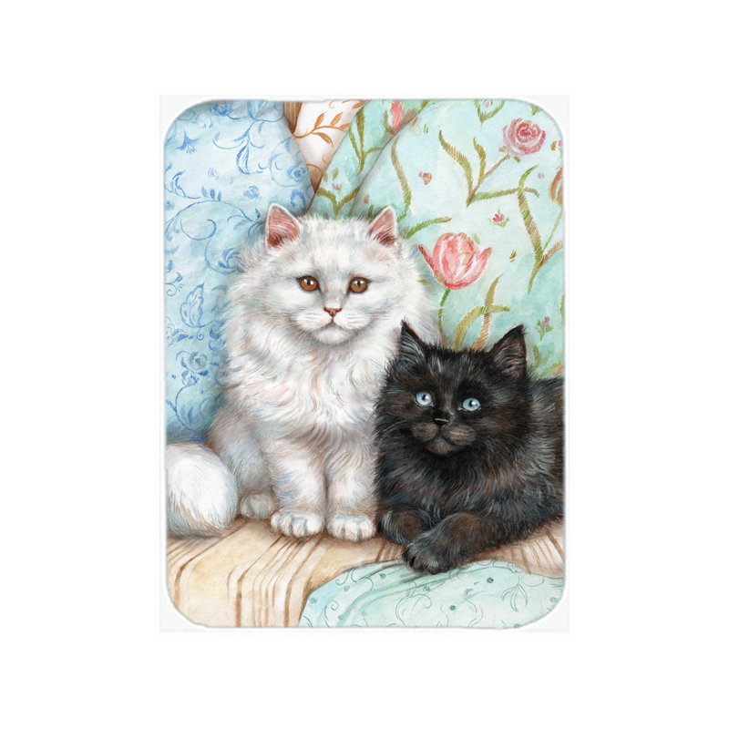 Planche à découper en verre pour chat noir et blanc de trésors caroline