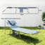 Méridiennes de patio réglables grises, structure en acier, chaises de plage et de piscine portables