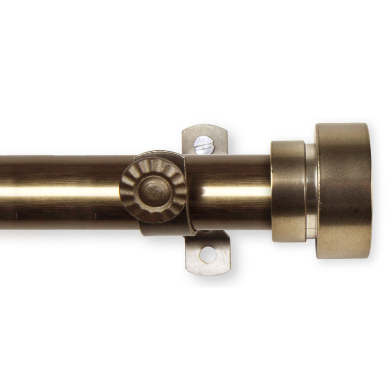 Tringle à rideaux simple ajustable 0,81 po Renaud, Laiton antique, H 2,5 po x l 48 po x P 2 po