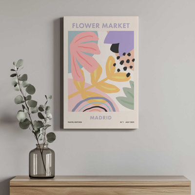 Flower Market Madrid Pastel Ed By Cocoon Design Canvas Art Print