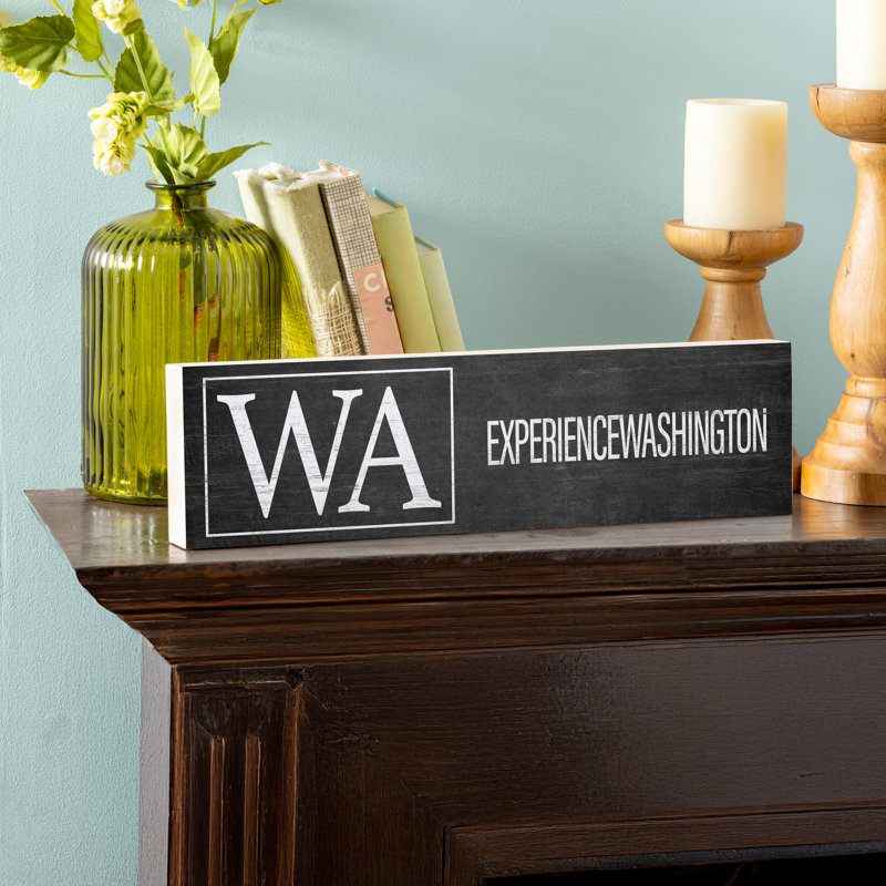 State Wooden Mantle Sign Washington 18x5"