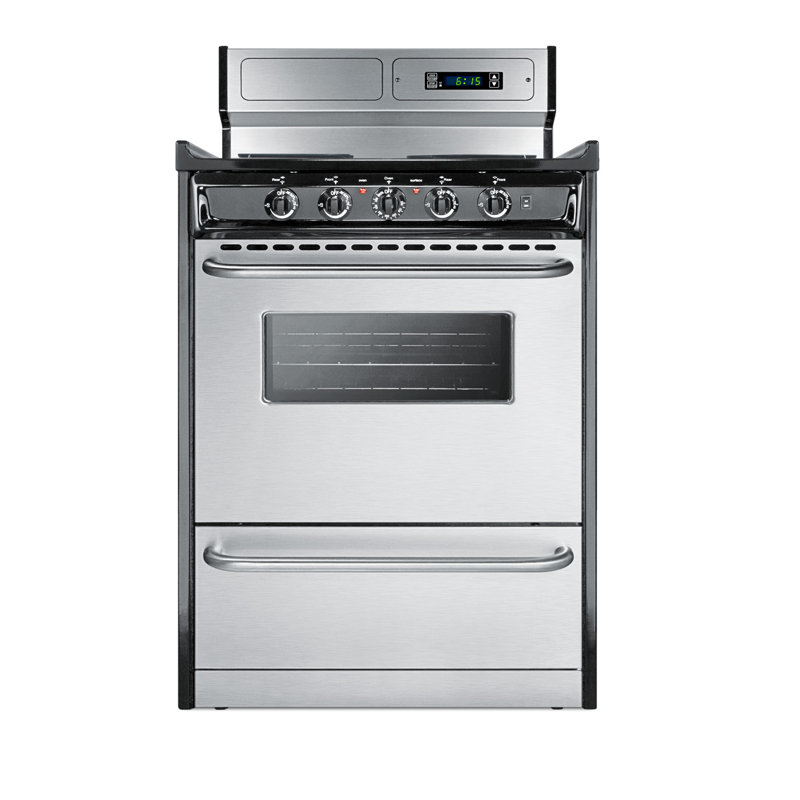 Summit Appliance 24" 2.9 Cubic Feet Electric Free Standing Range with Radiant Cooktop