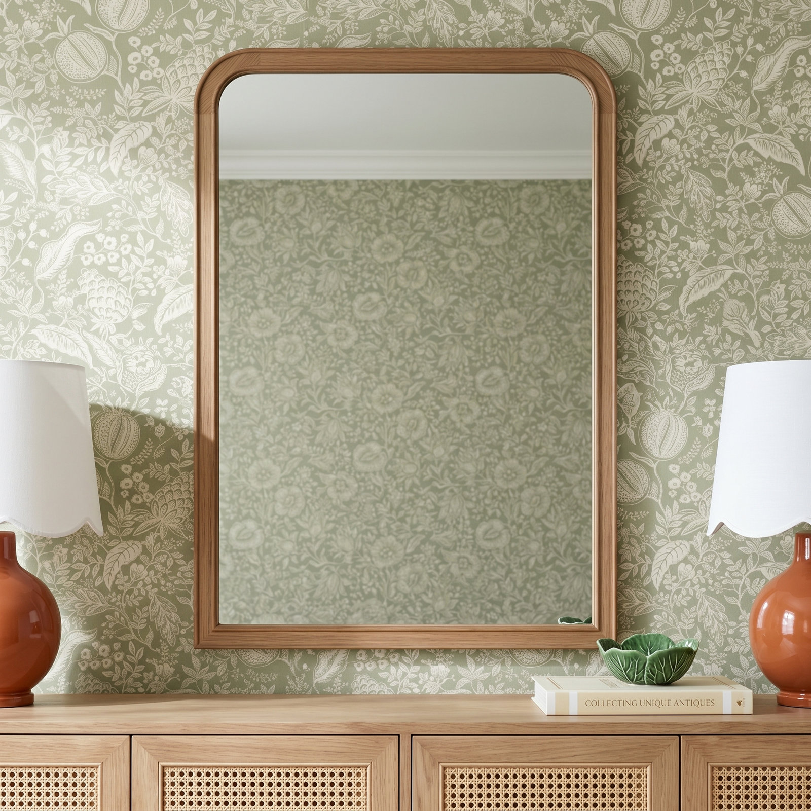 Ancell 24" Pine Accent Mirror, 36" x 24", Natural Wood