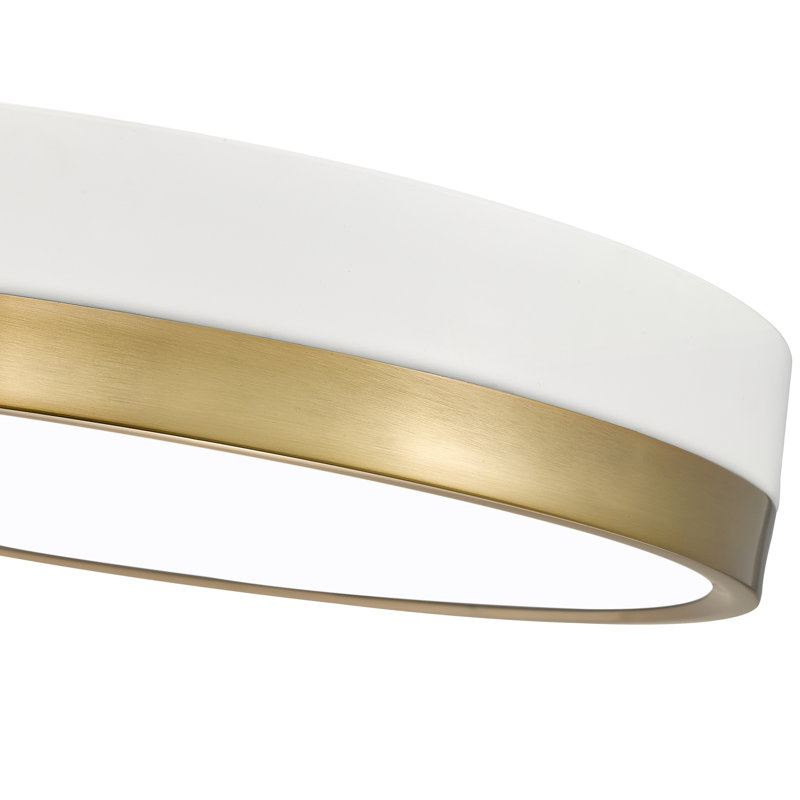Brexleigh Acrylic LED Flush Mount, Matte White/Modern Gold