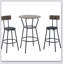 Ensemble de table de bar ronde et tabouret avec tablette, tabouret rembourré avec dossier
