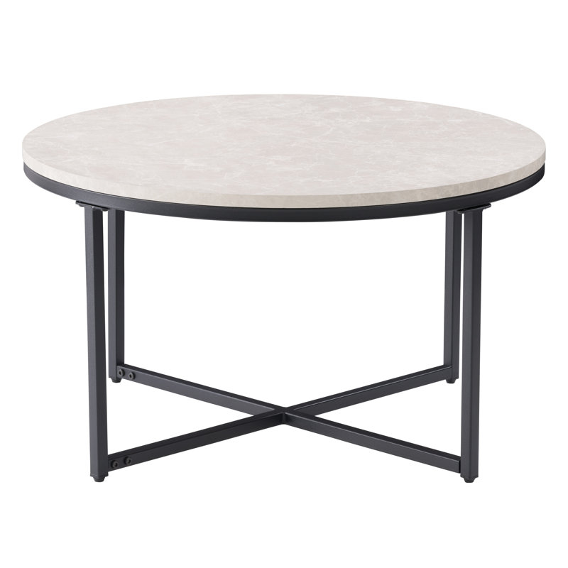 Table basse ronde en faux marbre 31 po Aboubacar