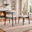 Chaises de salle à manger rembourrées Mid-Century en bois massif beige, sans assemblage requis pour la salle à manger (ensemble de 2)-1145256040-1144640661