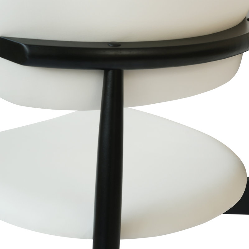 Juvan Modern Upholstered Rubber Wood Faux Leather Dining Chair(Set Of 6), Black