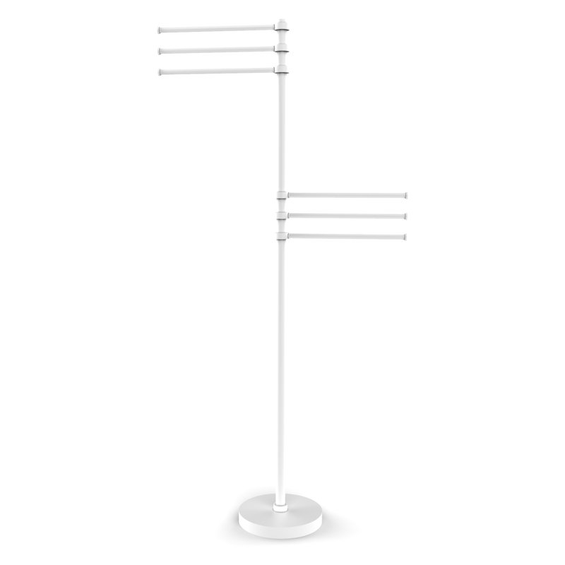 Porte-serviettes sur pied Gober, Blanc mat