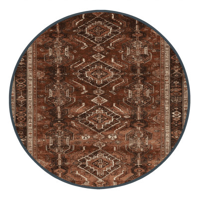 Machine Washable Persian Brown Area Rug