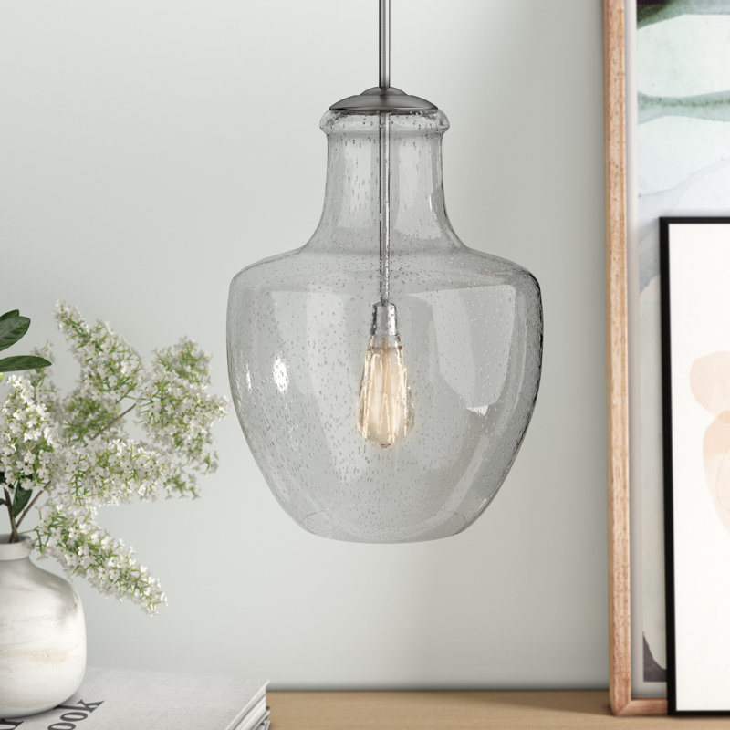 Ravenna 1 - Light Single Teardrop Pendant, Satin Nickel