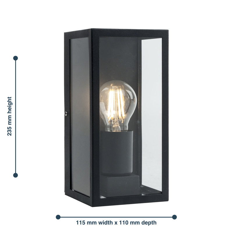 Daylen Black 23.5cm H Outdoor Sconce